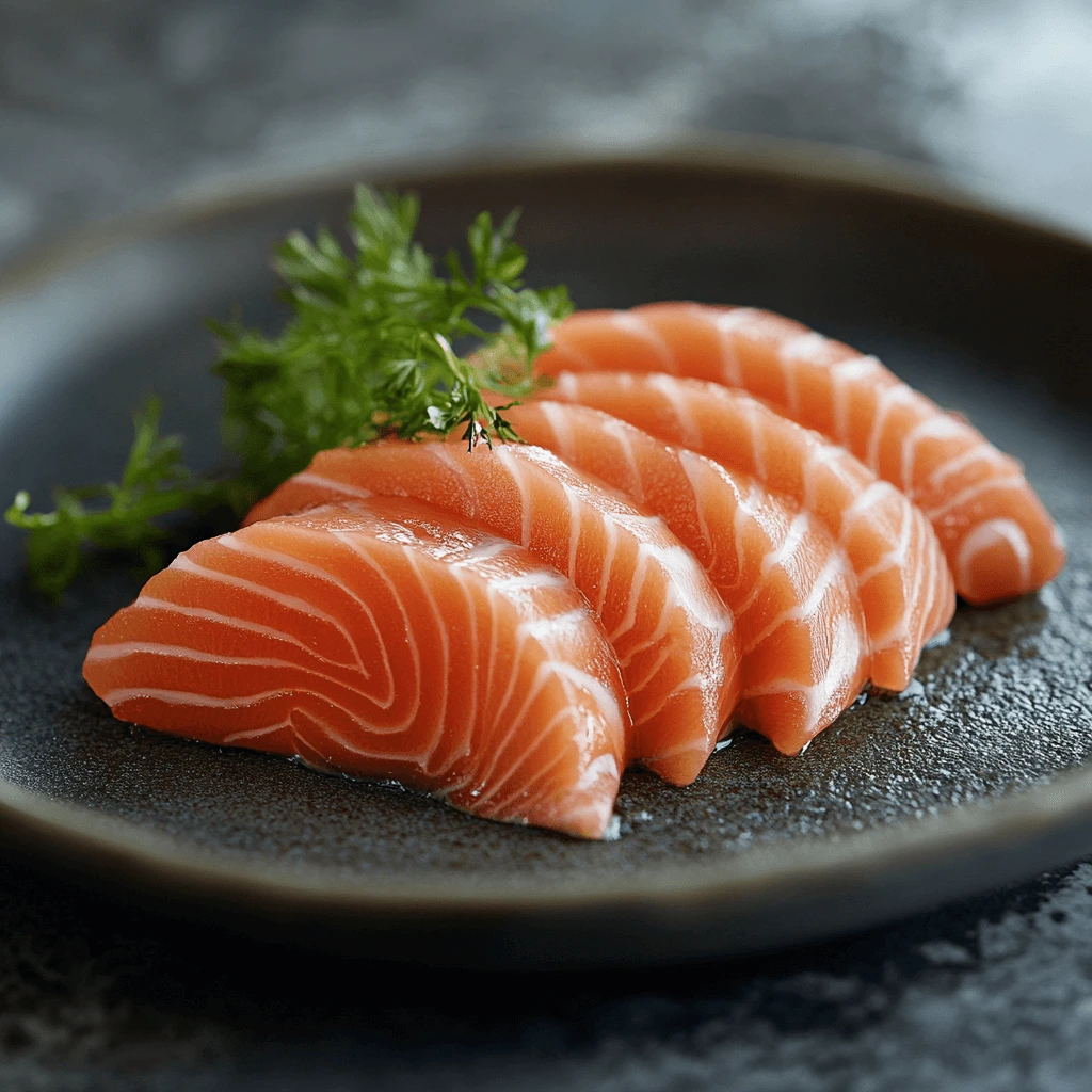Fresh Faroe Island Salmon Fillet on a Wooden Board