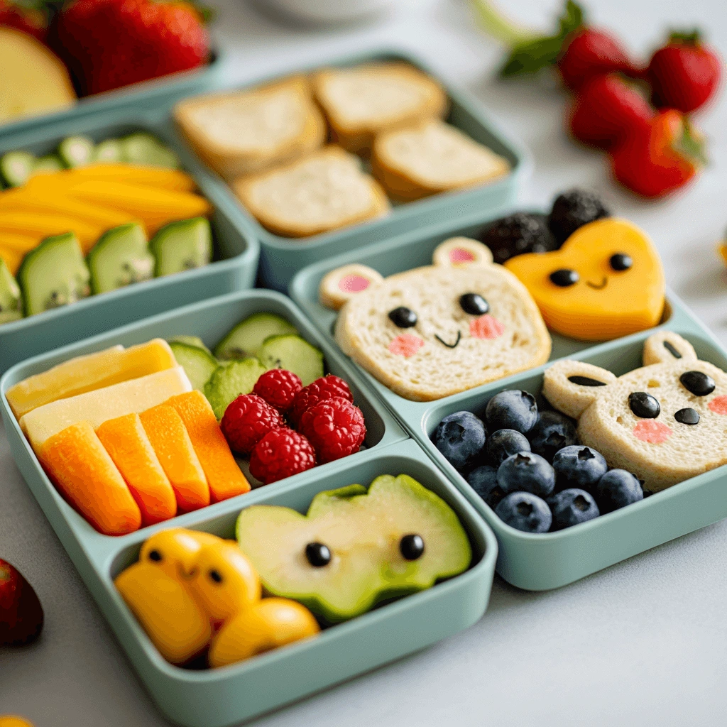 Colorful and nutritious toddler lunch ideas with fruits, vegetables, and proteins