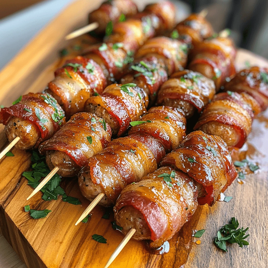Step-by-step guide for making the best bacon-wrapped smokies, showcasing the process from wrapping to baking.