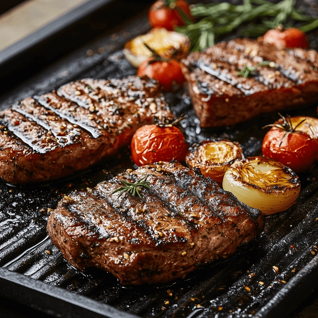 Delicious Blackstone griddle dinner recipes featuring sizzling meats, fresh vegetables, and bold flavors.