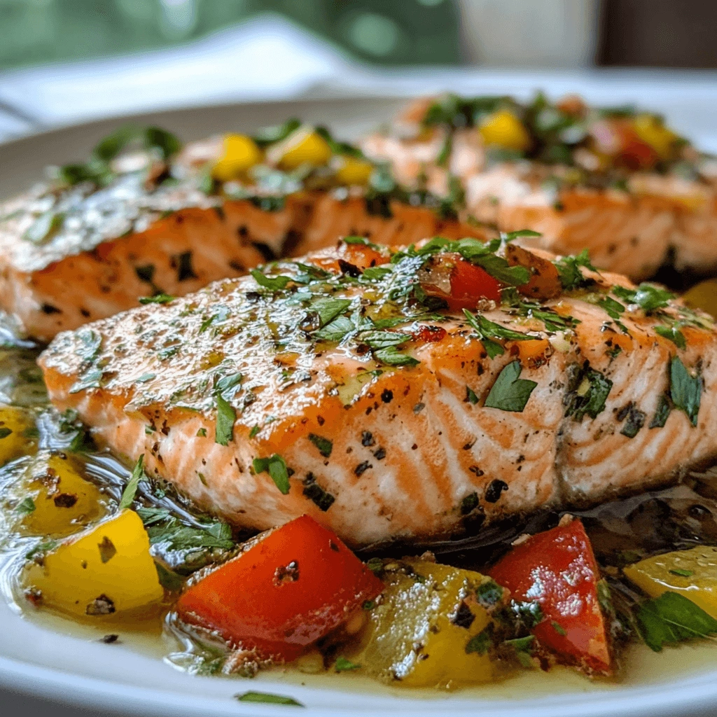 Delicious Italian salmon recipe with fresh herbs, lemon, and Italian seasonings