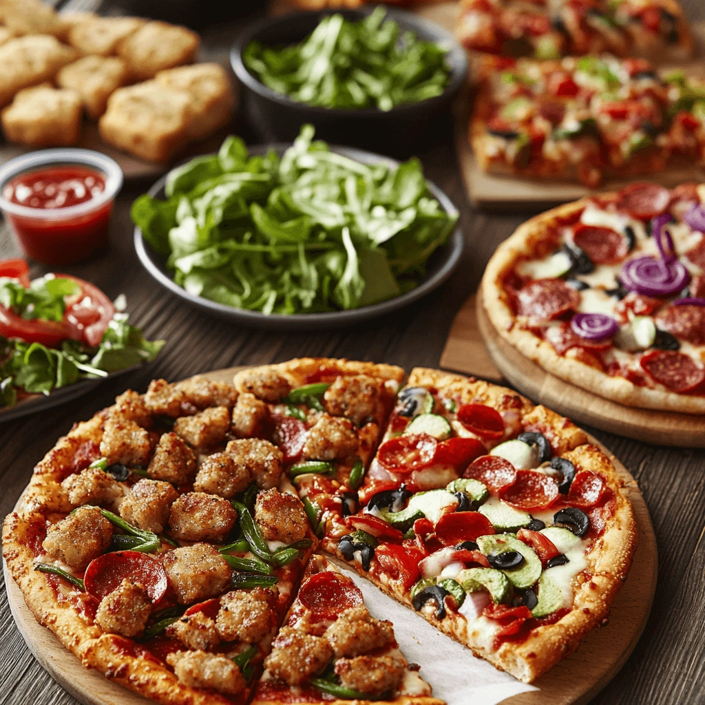 Pizza Hut menu with calorie information