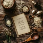 Brown rice recipe card layout