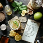 Natural Mounjaro recipe card with ingredients and drink