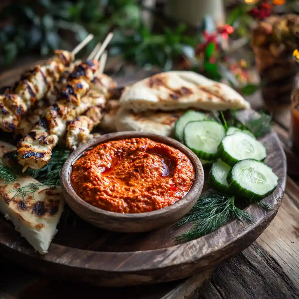 serving harissa paste with grilled foods