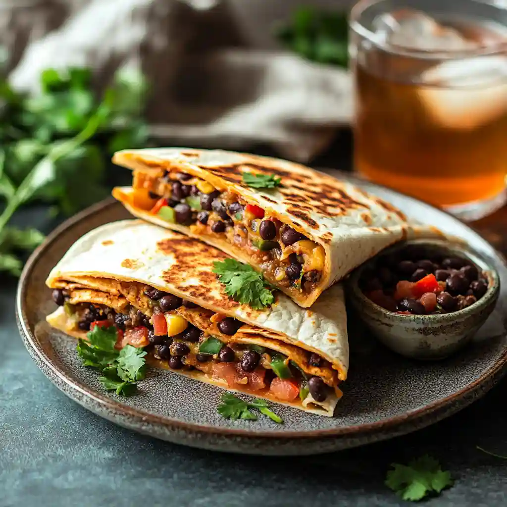 plated Crunchwrap Supreme with homemade sides