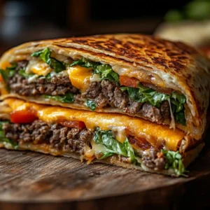 Taco Bell Cheez It Crunchwrap sliced open