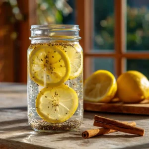 Zepbound drink recipe with lemon and chia seeds